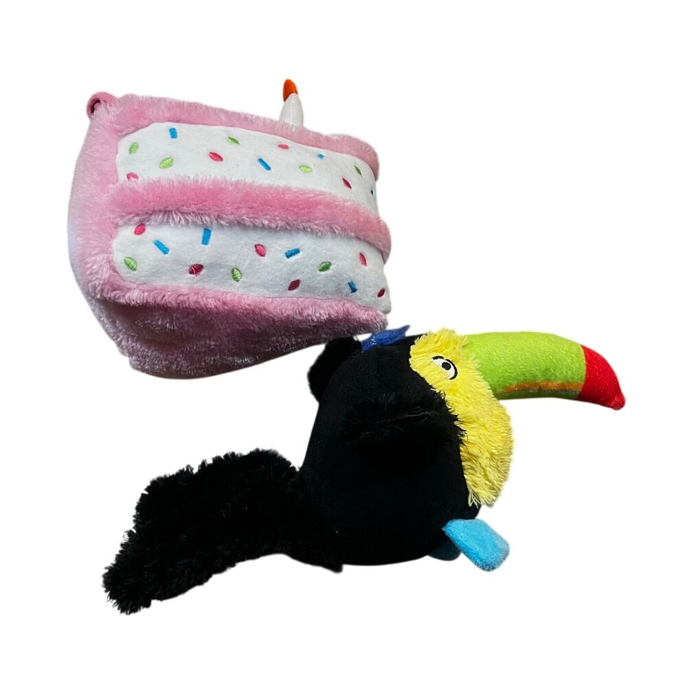 ZippyPaws Cake Bark Todd‎ The Tropical Toucan Squeaky Dog Toy Lot